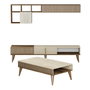 Hanah Home Milan Conjunto de Muebles de Salón Nogal y Travertino